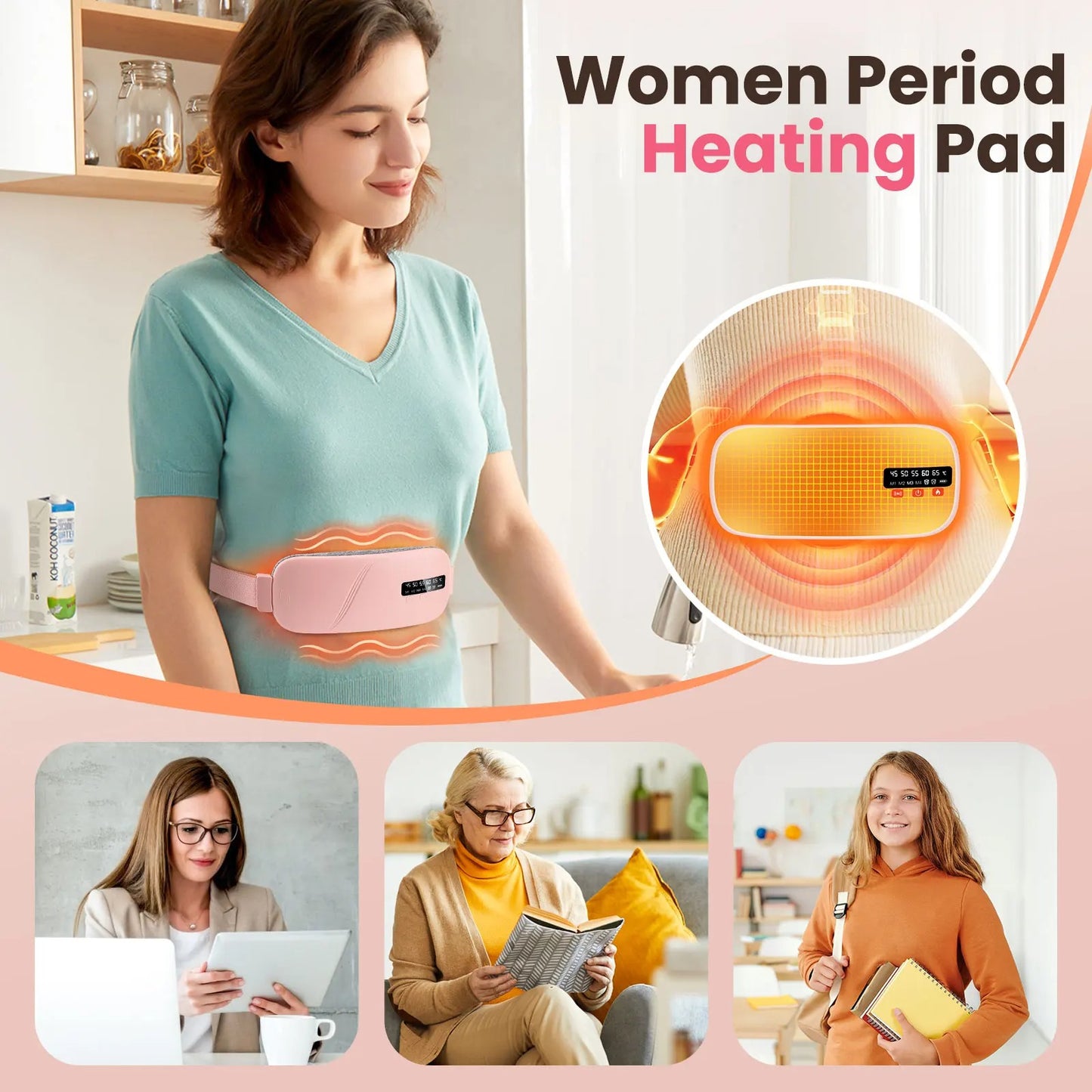 Lunabelt™ – Cordless Heating & Massage Belt for Menstrual Relief